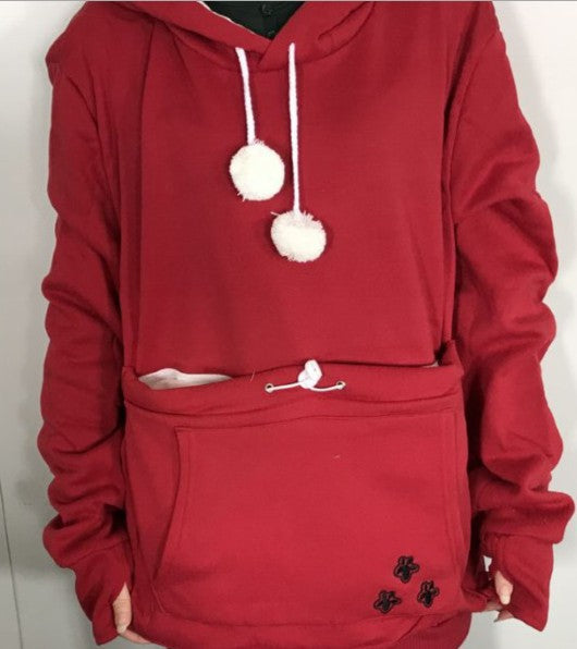 Sudaderas con capucha lindas y cómodas con bolsillo para mascotas para ropa de invierno de mujer