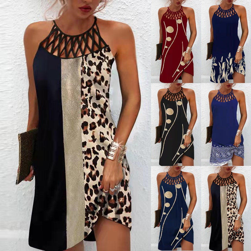 Fashion Vestido Print Dress Casual para verano