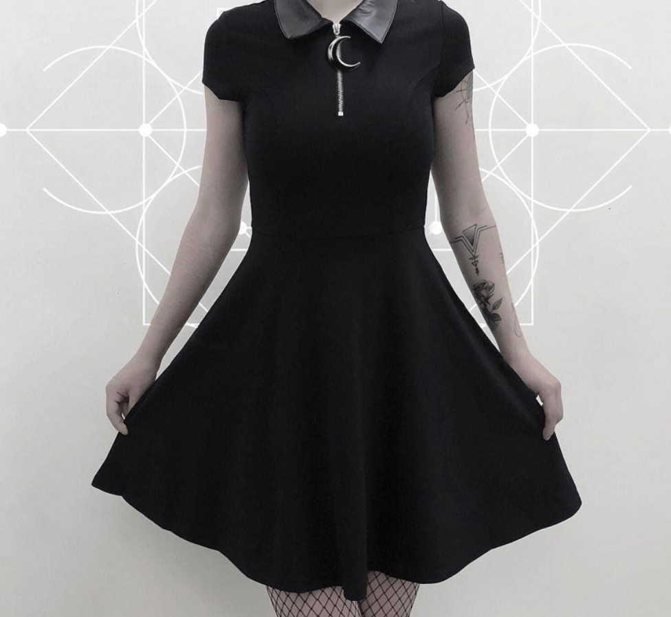 Shirt collar retro slim skirt