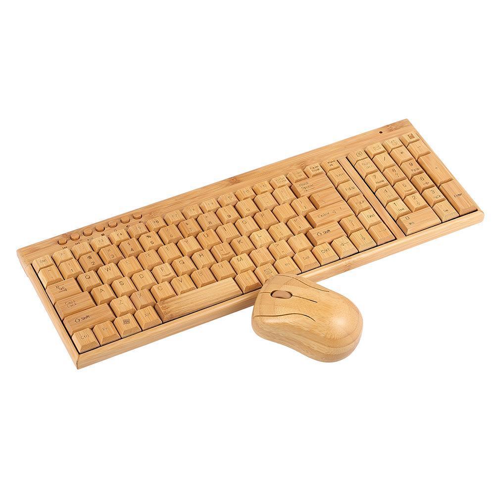 TECLADO DE BAMBOO Y MOUSE ECOLÓGICO