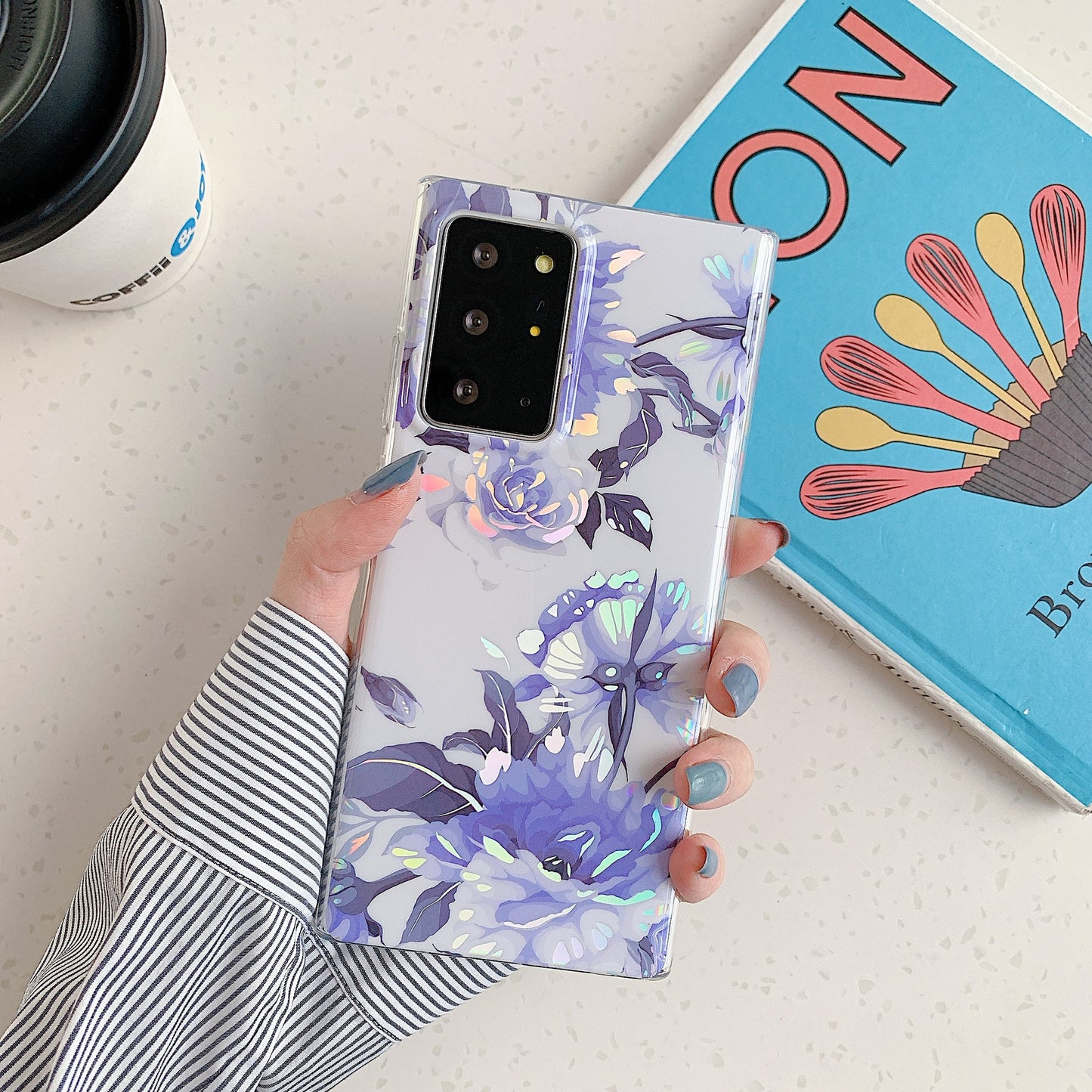 Electroplating Laser Flower Samsung Phone Case