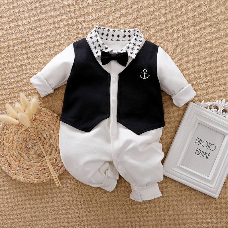 Hermoso Baby Fashion Jumpsuit Spring And Autumn Models Foreign Trade Gentleman