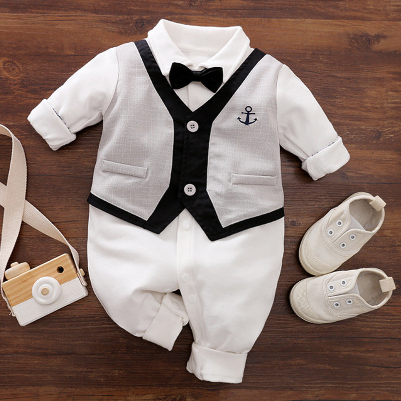 Hermoso Baby Fashion Jumpsuit Spring And Autumn Models Foreign Trade Gentleman