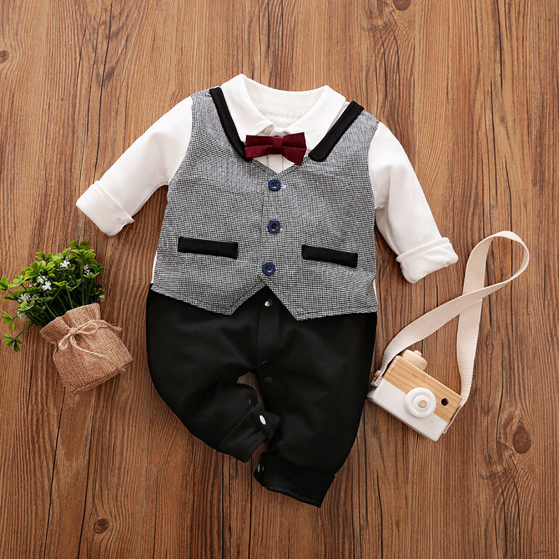 Hermoso Baby Fashion Jumpsuit Spring And Autumn Models Foreign Trade Gentleman