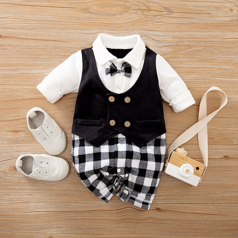 Hermoso Baby Fashion Jumpsuit Spring And Autumn Models Foreign Trade Gentleman