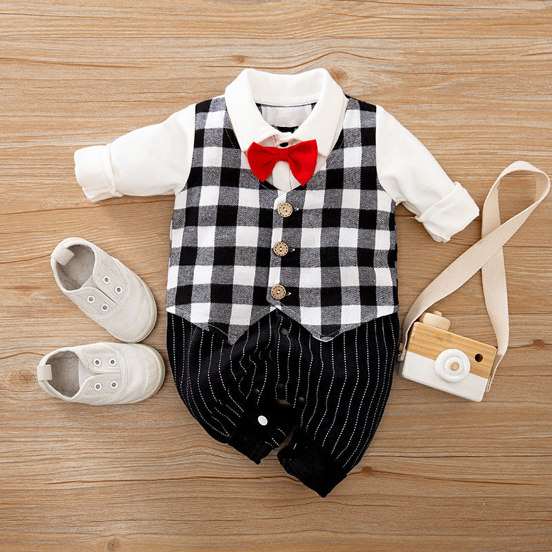 Hermoso Baby Fashion Jumpsuit Spring And Autumn Models Foreign Trade Gentleman