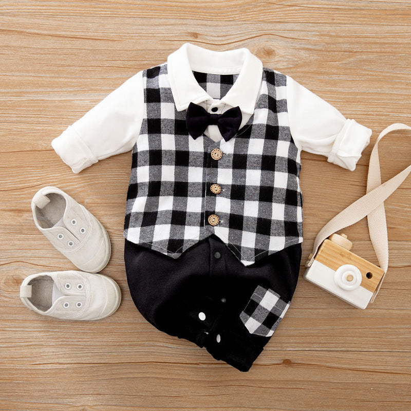 Hermoso Baby Fashion Jumpsuit Spring And Autumn Models Foreign Trade Gentleman