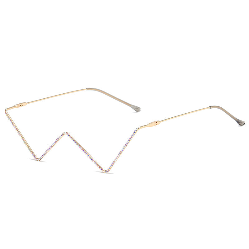 Non-piece metal diamond glasses