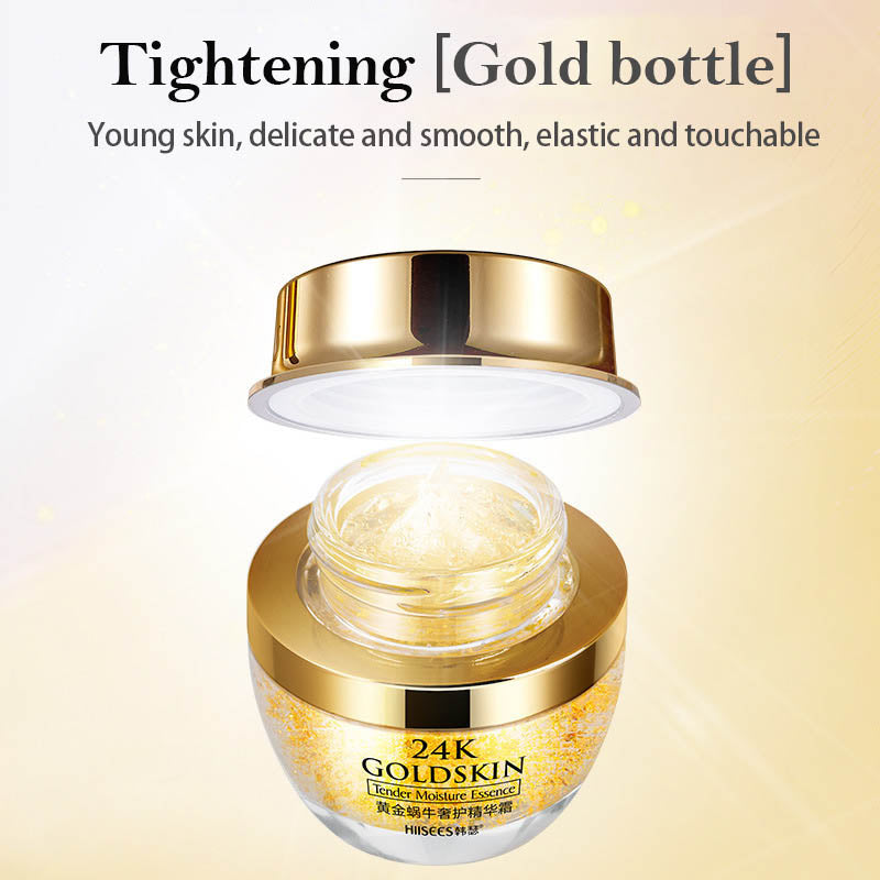 Crema 24K Gold Face Cream Dry Skin Care Whitening Snail Essence Brightening