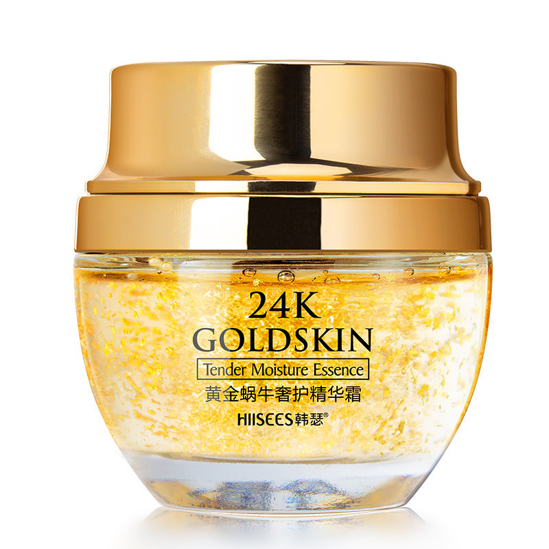 Crema 24K Gold Face Cream Dry Skin Care Whitening Snail Essence Brightening