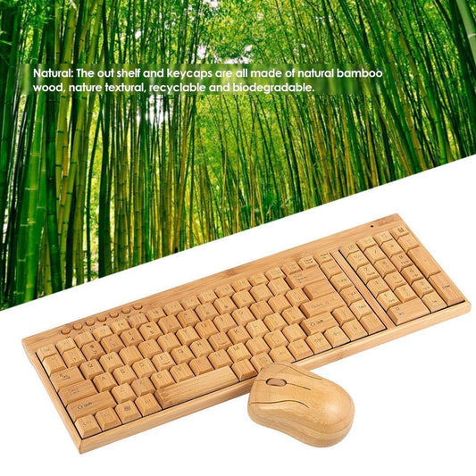 TECLADO DE BAMBOO Y MOUSE ECOLÓGICO