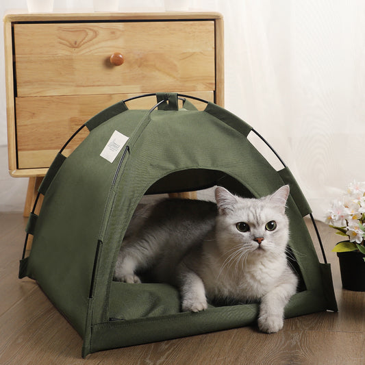 Casa de campaña para Gato fresca, Cat Tent Cooling Mat  Dog House Pet Sofa Camping Dog Bed With Cushion For Dog Kennel Indoor Cat Nest Cat Bed Pets Products