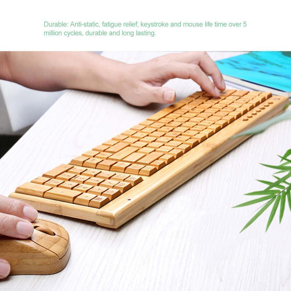 TECLADO DE BAMBOO Y MOUSE ECOLÓGICO