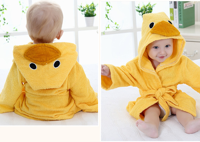 Hermosa Bata para bebe - Baby Bath Towels Baby Bathrobes Cotton Children's Bathrobes Baby Hooded