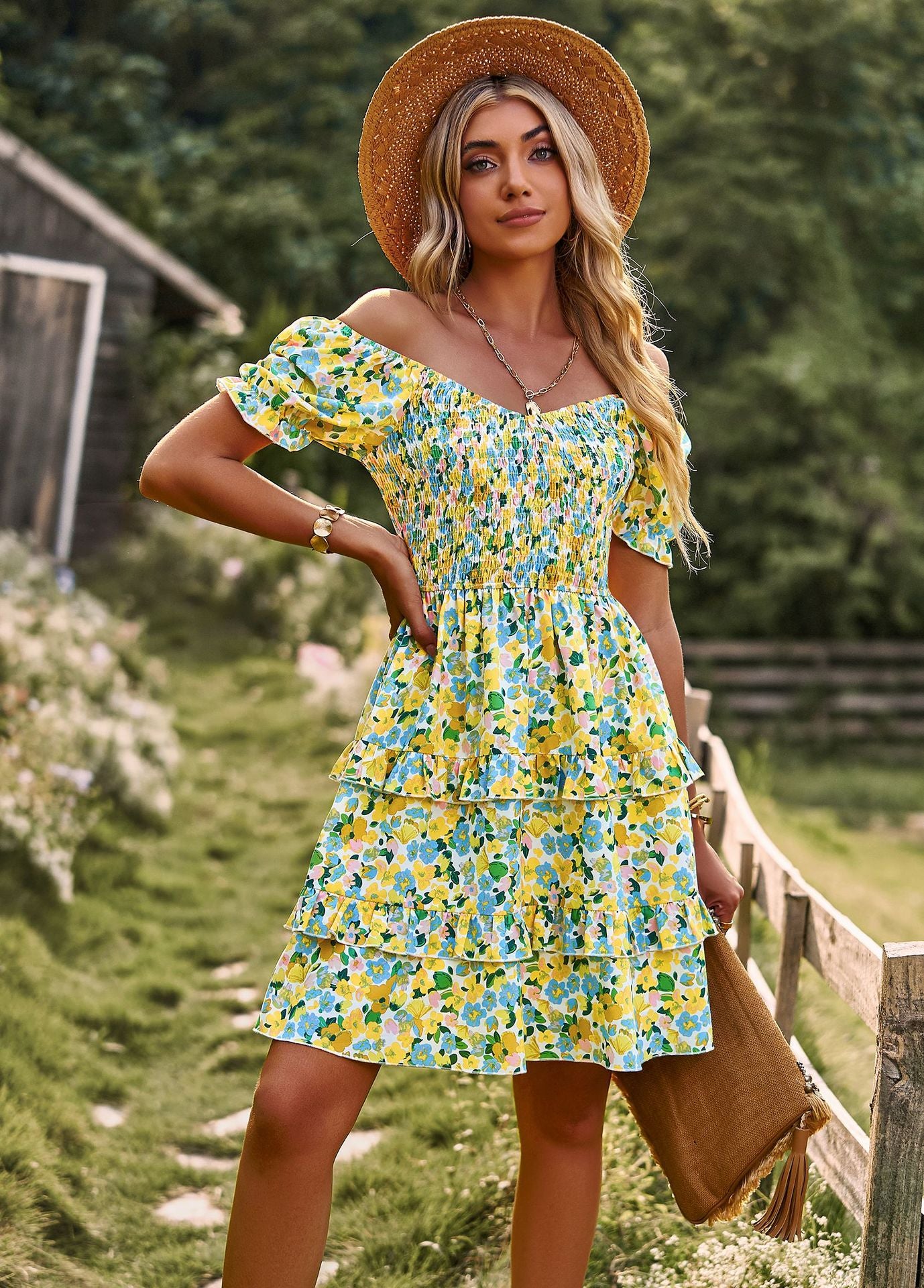 Vestido fresco Dress Short Sleeve Off Shoulder Mini Dress Beach