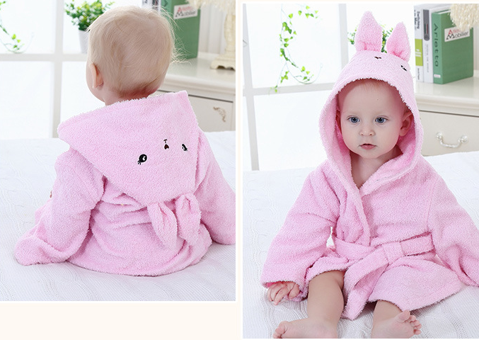 Hermosa Bata para bebe - Baby Bath Towels Baby Bathrobes Cotton Children's Bathrobes Baby Hooded