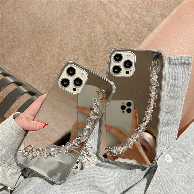 Rhinestone Mirror Chain All-Inclusive Phone Case