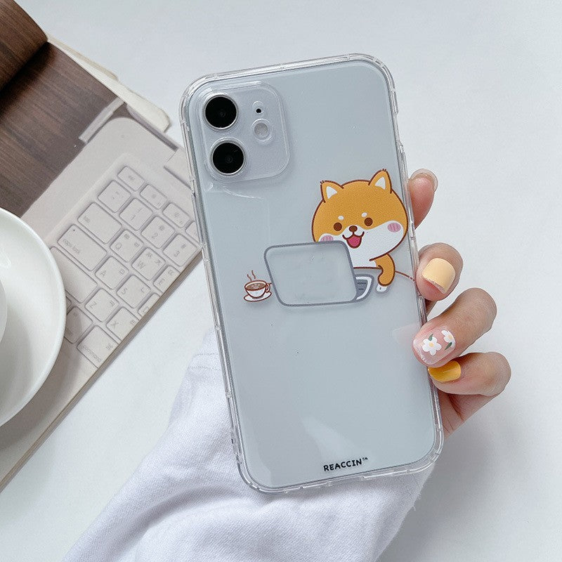 Case protector Cartoon Suitable For 12pro Transparent Soft Shell All-inclusive Anti-fall Phone Case