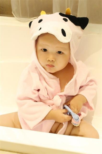 Hermosa Bata para bebe - Baby Bath Towels Baby Bathrobes Cotton Children's Bathrobes Baby Hooded