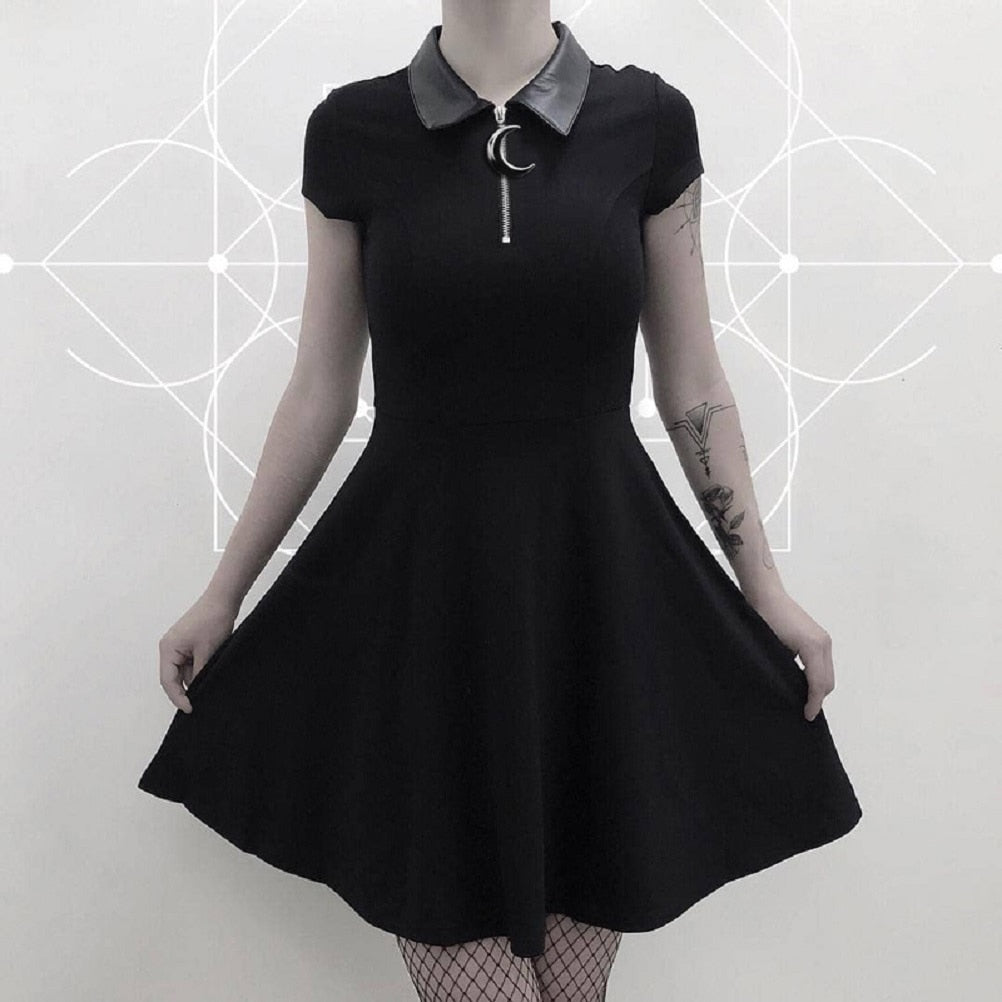 Shirt collar retro slim skirt