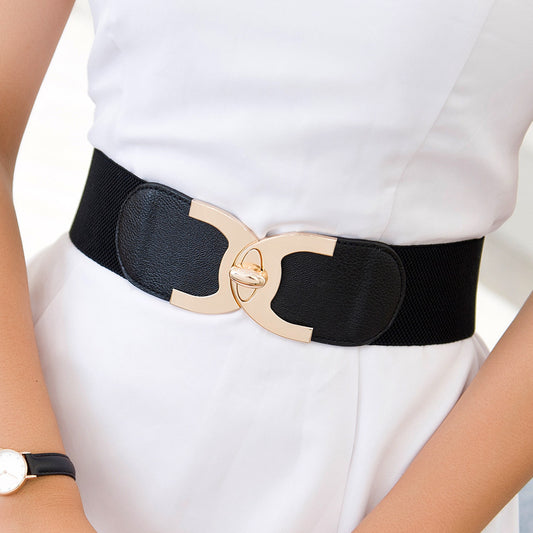 Golden revolving lock elastic waistband