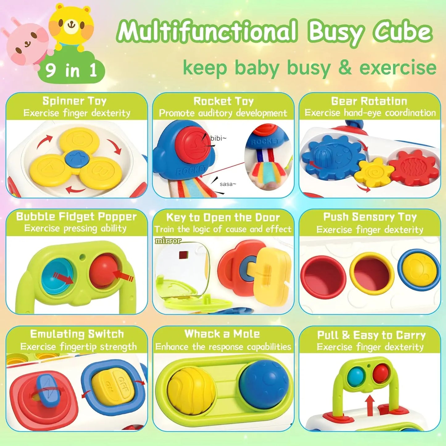 9 en 1 Cubo para bebe Juguete Montessori