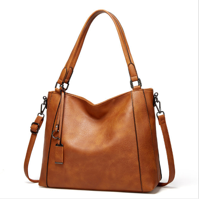 Ladies Soft Leather Portable Fashion Trend Casual Bag Shoulder Messenger Bag