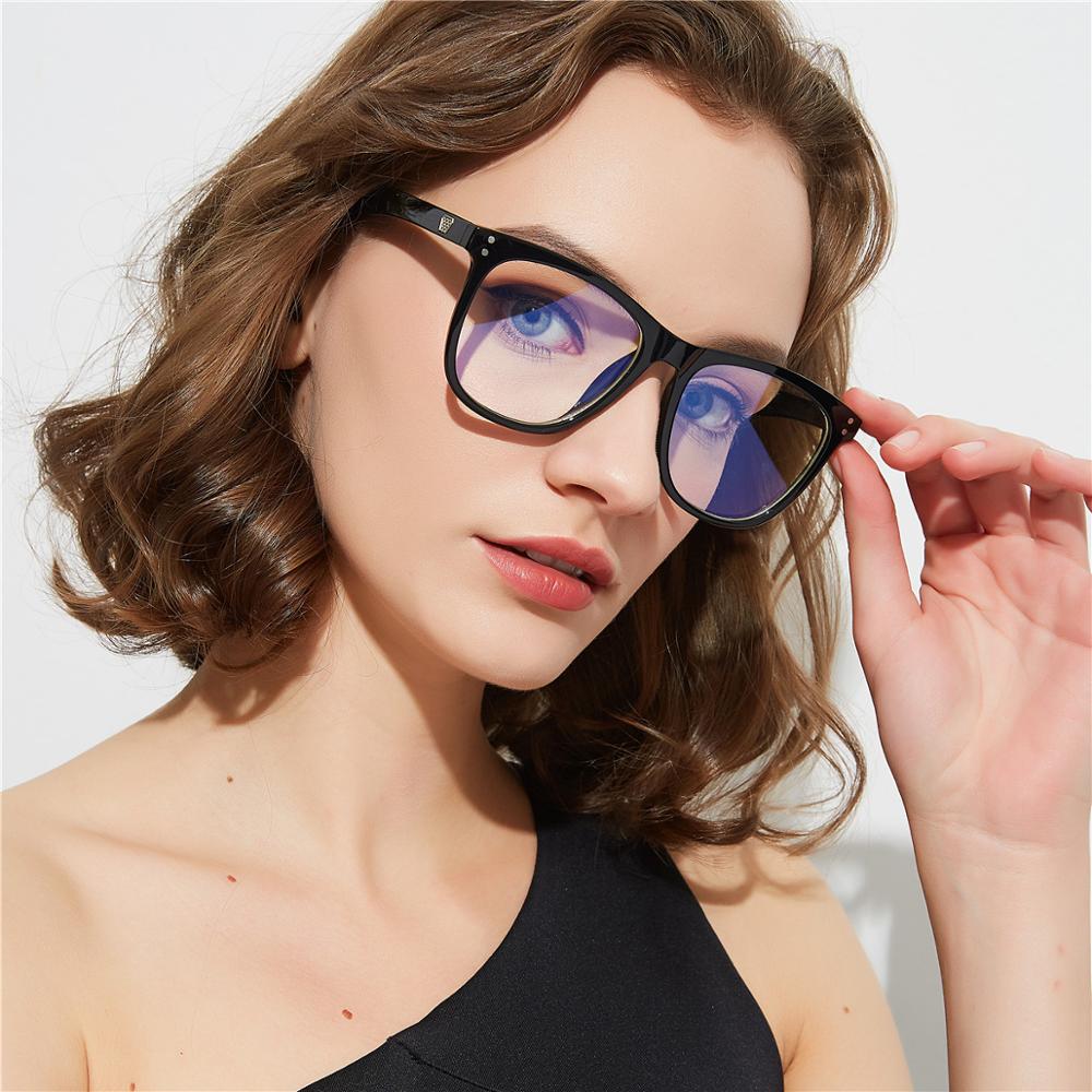 ¿Cansada de la luz del monitor , Te gusta la moda? Tenemos para ti Anti-blue light flat mirror black frame art glasses