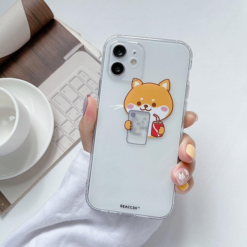 Case protector Cartoon Suitable For 12pro Transparent Soft Shell All-inclusive Anti-fall Phone Case