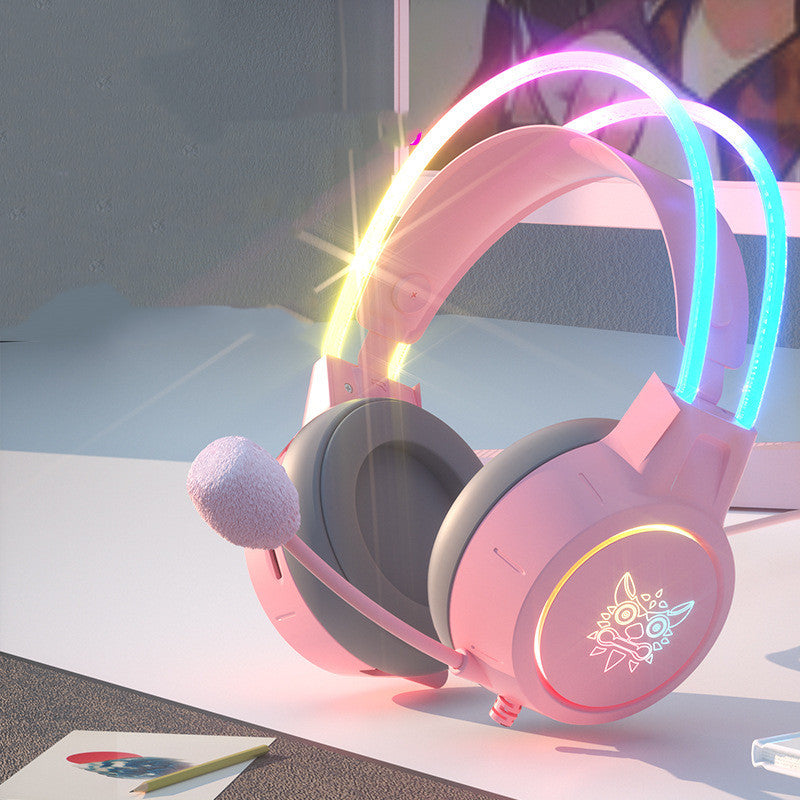 Auriculares con cable, emisores de luz, para juegos