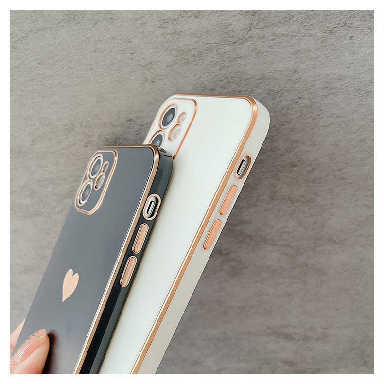 Matte Frosted Electroplating Small Love Phone Case