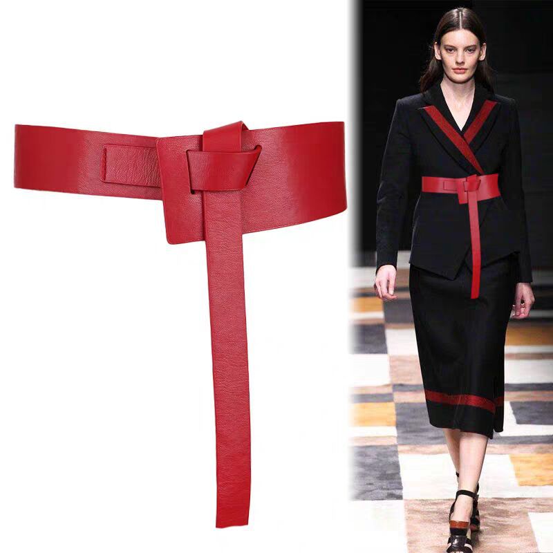 Ladies Outerwear Extra Wide Decorative Shirt Coat With Skirt Fashion Versatile Belt Accessories