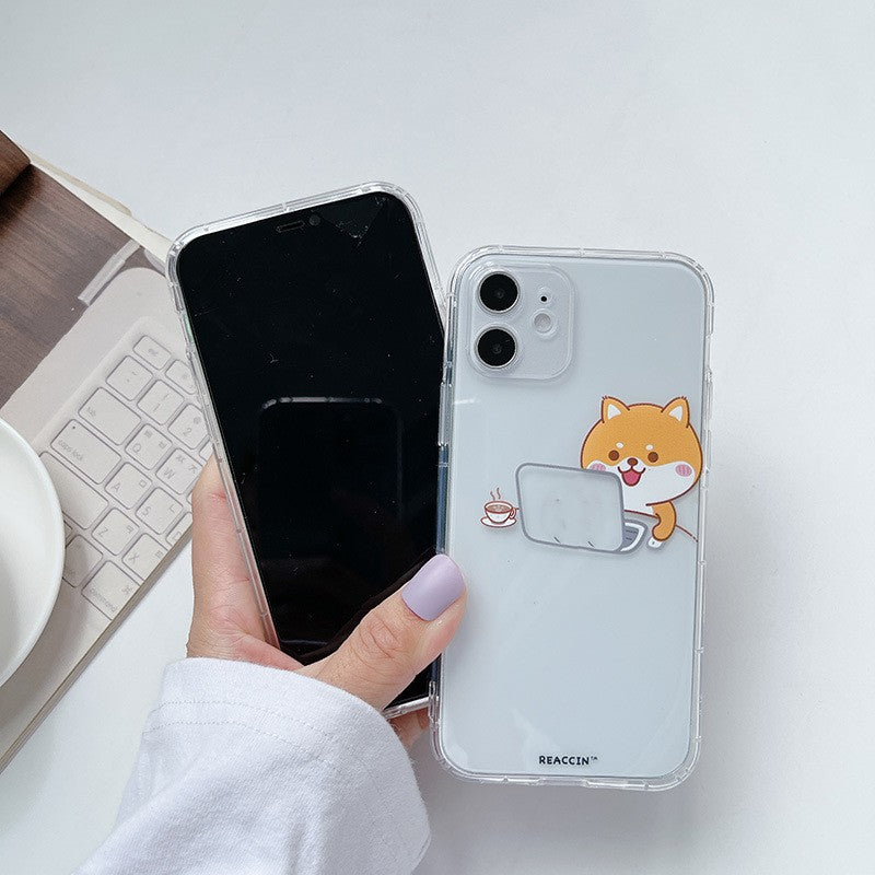 Case protector Cartoon Suitable For 12pro Transparent Soft Shell All-inclusive Anti-fall Phone Case