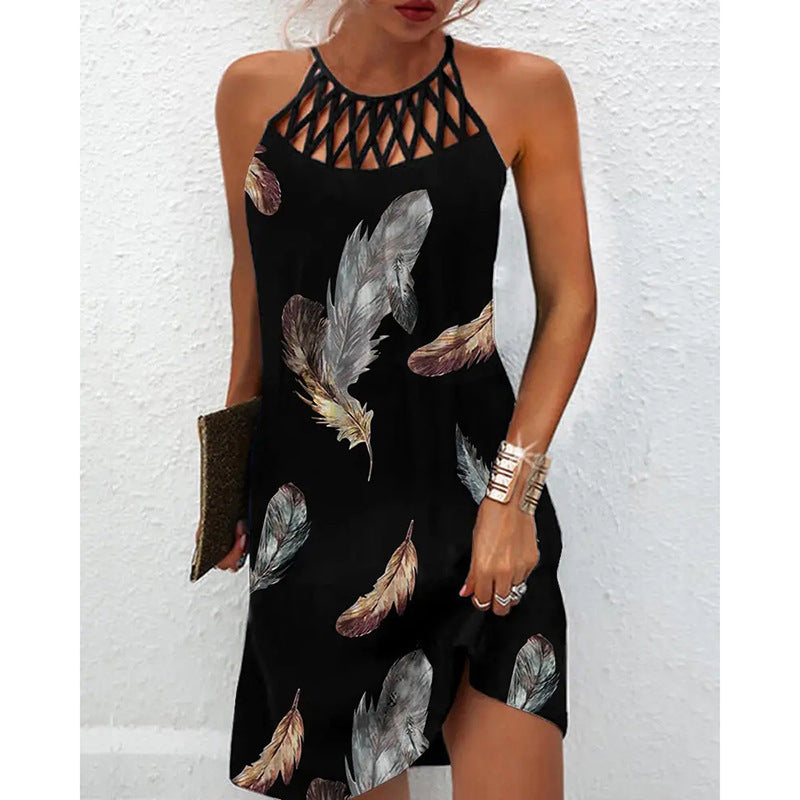 Fashion Vestido Print Dress Casual para verano