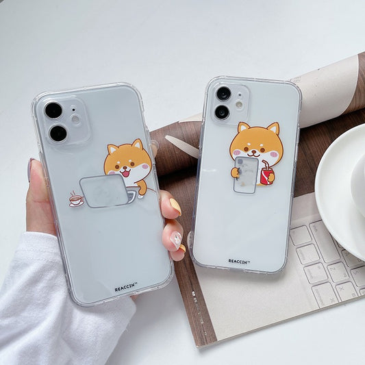 Case protector Cartoon Suitable For 12pro Transparent Soft Shell All-inclusive Anti-fall Phone Case