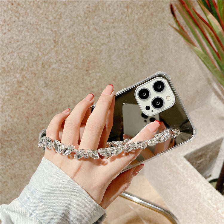 Rhinestone Mirror Chain All-Inclusive Phone Case