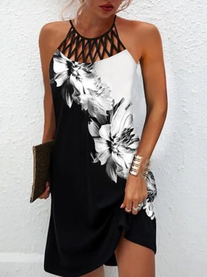 Fashion Vestido Print Dress Casual para verano