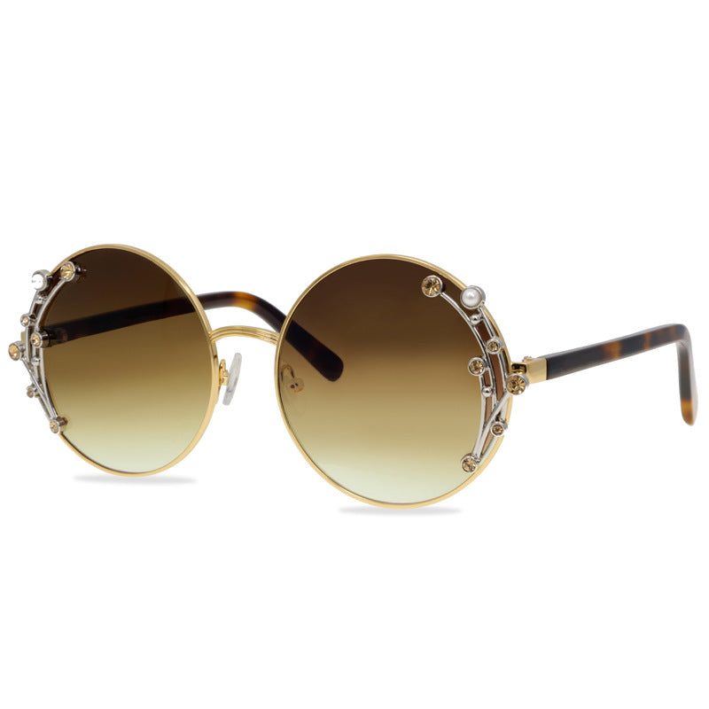 Women's Retro Round Sun Protection Sunglasses