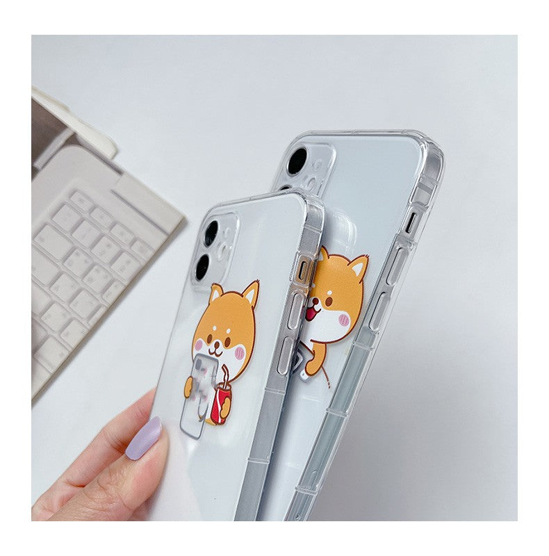 Case protector Cartoon Suitable For 12pro Transparent Soft Shell All-inclusive Anti-fall Phone Case