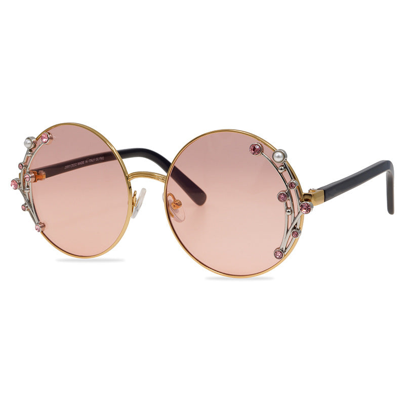 Women's Retro Round Sun Protection Sunglasses