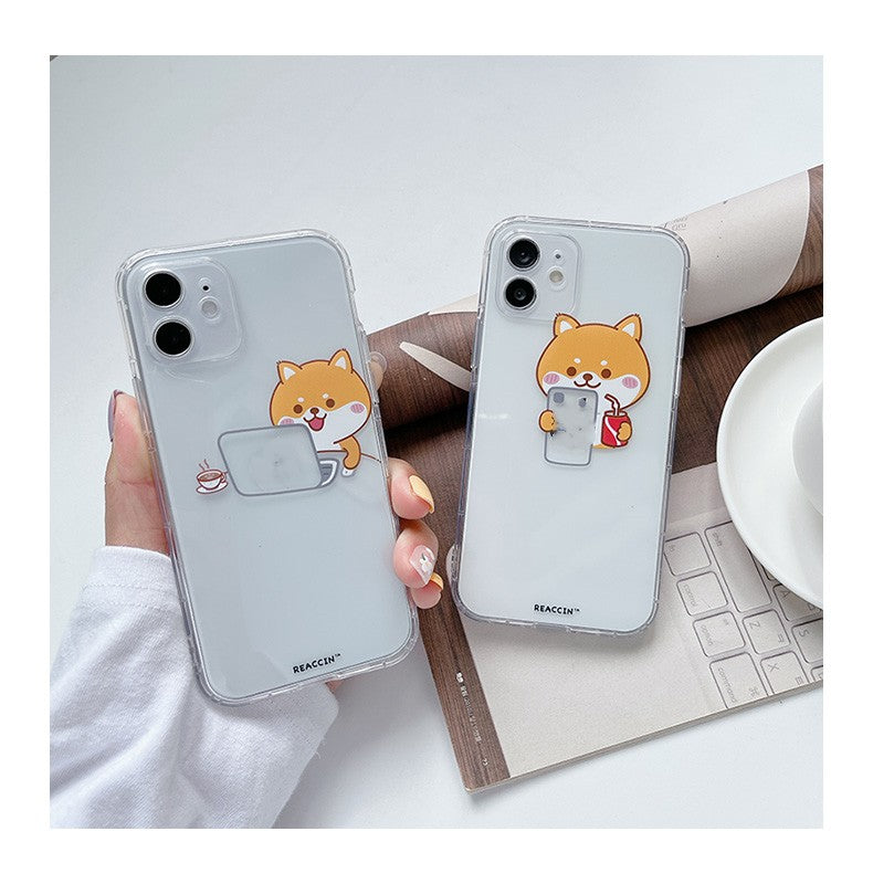 Case protector Cartoon Suitable For 12pro Transparent Soft Shell All-inclusive Anti-fall Phone Case