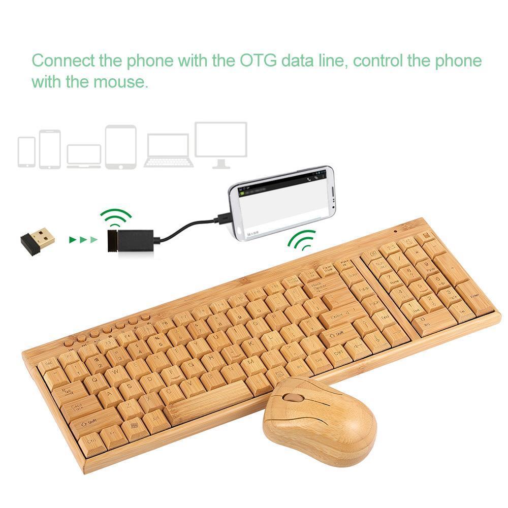 TECLADO DE BAMBOO Y MOUSE ECOLÓGICO